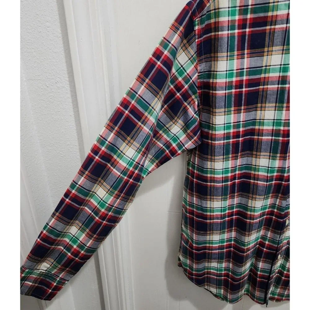 Ralph Lauren Plaid‎ Pony Logo Long Sleeve Button Down Shirt Youth Boy's Size XL